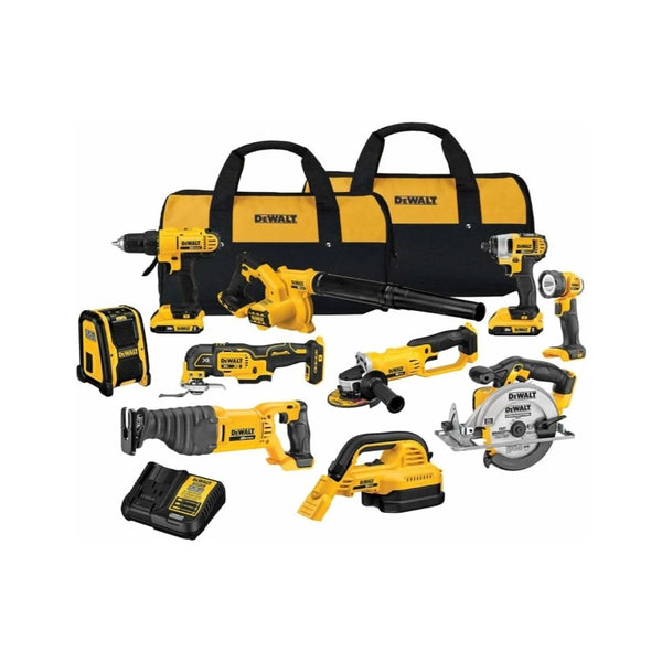 DEWALT 20V MAX Power Tool Combo Kit, 10-Tool Cordless Power Tool Set with 2 Batteries and Charger