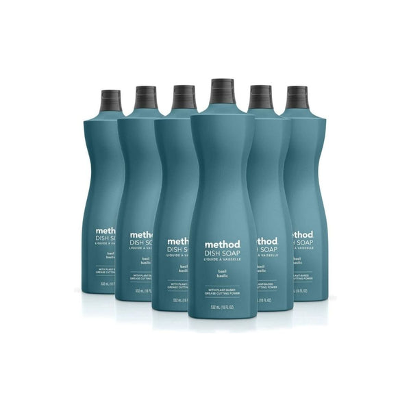 6 Bottles of Method Gel Dish Soap, Basil