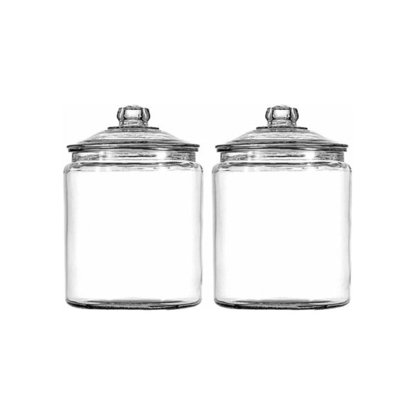 Set of 2 Anchor Hocking Heritage Hill 1 Gallon Glass Jar with Lid