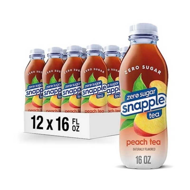 12-Pack Snapple Zero Sugar Peach Tea, 16 fl oz