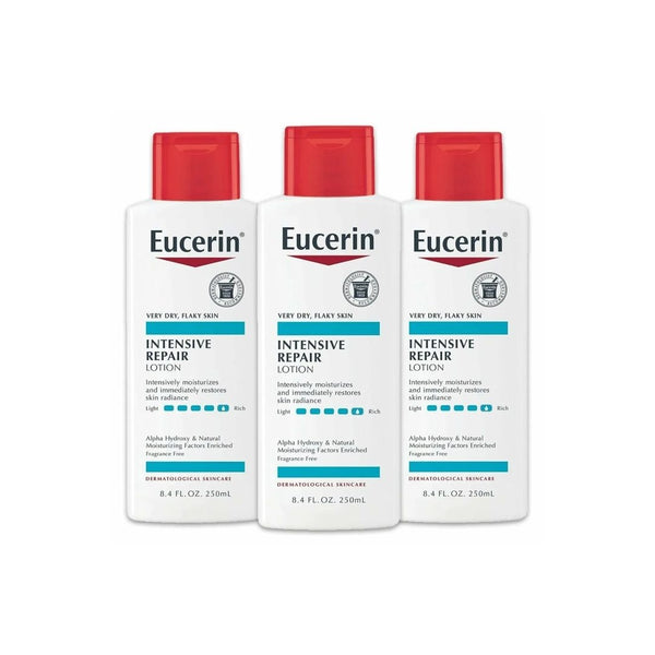 3 Bottles of Eucerin Intensive Repair Body Lotion, Lotion for Very Dry Skin