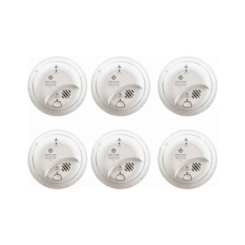 6-Pack First Alert Hardwired Smoke and Carbon Monoxide Detectors with Battery Backup