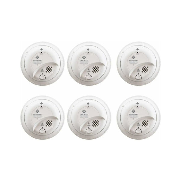 6-Pack First Alert Hardwired Smoke and Carbon Monoxide Detectors with Battery Backup
