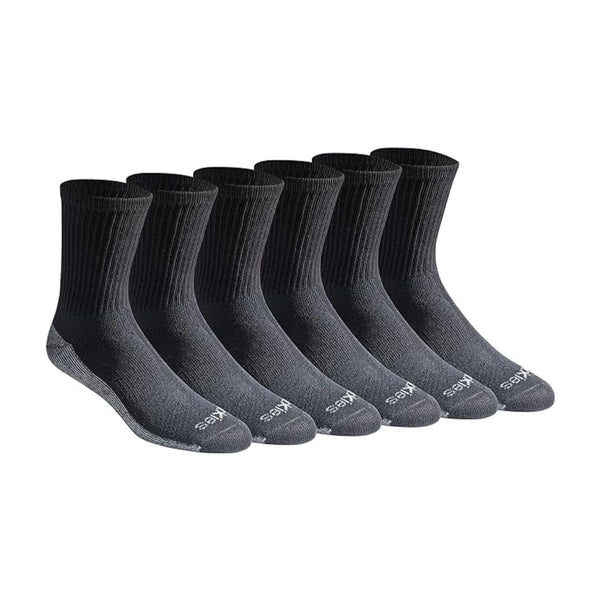 6 Pairs of Dickies Men’s Dri-tech Moisture Control Comfort Length Crew Socks