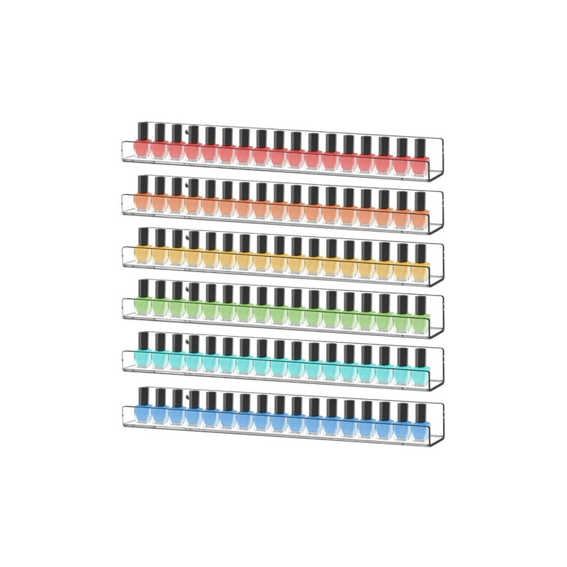 6-Pack 15-Inch Acrylic Nail Polish Racks