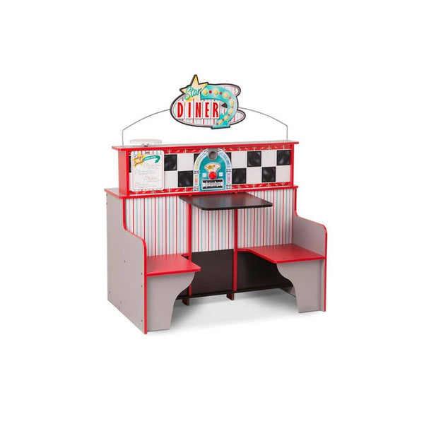 Melissa & Doug Double-Sided Wooden Star Diner Restaurant Play Space