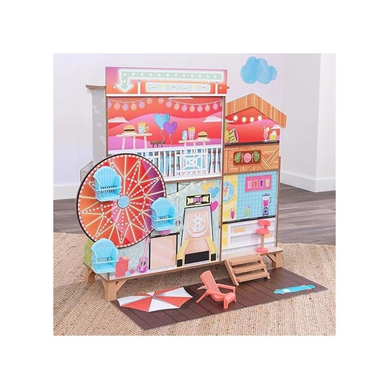 KidKraft Ferris Wheel Fun Wooden Beach House with 19 Accessories