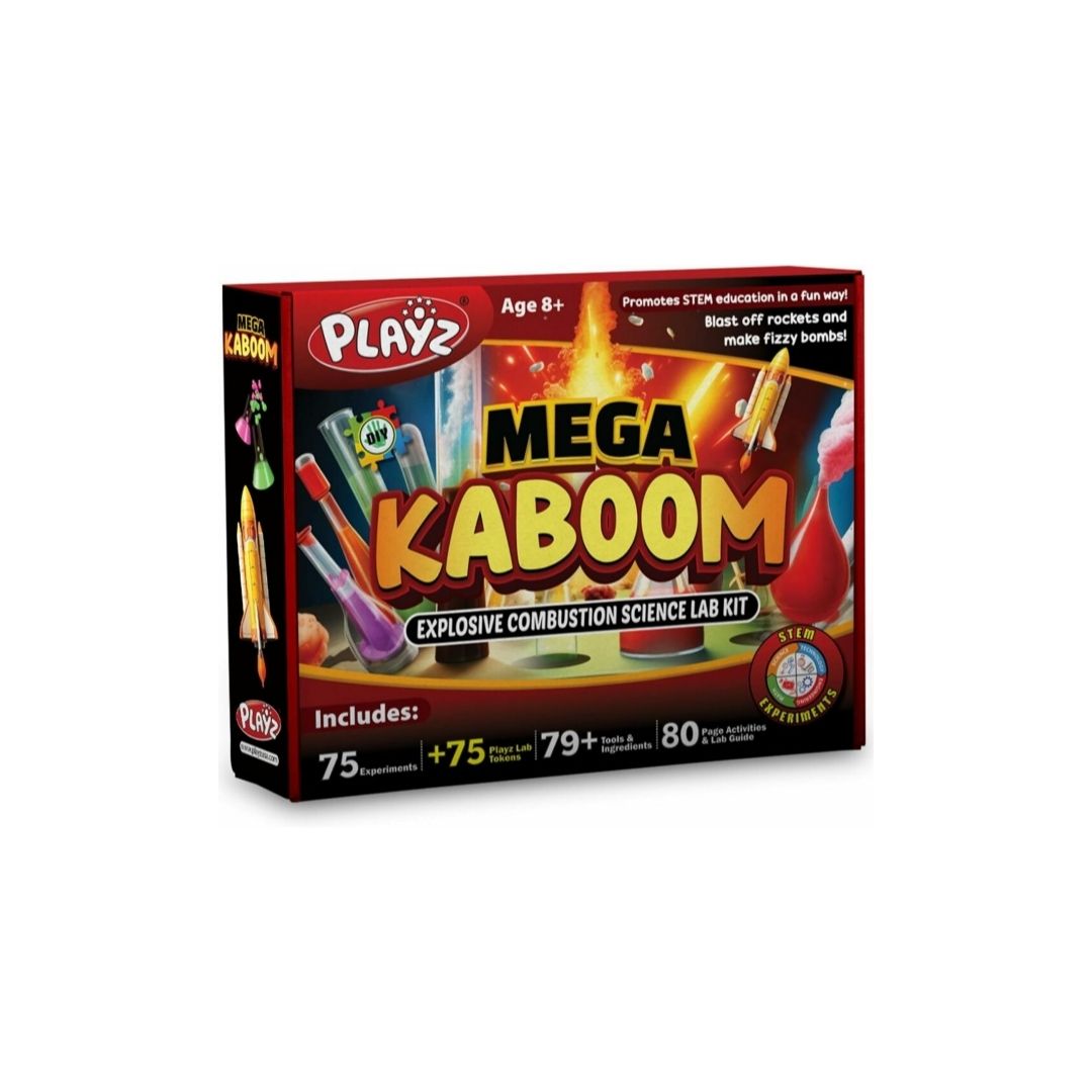 Playz mega kaboom 150 explosive science experiments kit with 75 app