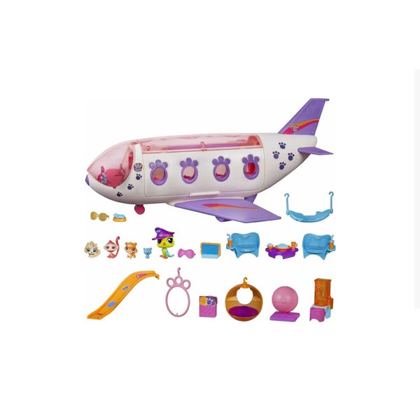 Littlest Pet Shop Pet Jet Playset Toy, Includes 4 Pets
