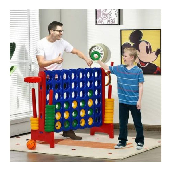 Costway 4-in-A Row Giant Game Set w/Basketball Hoop
