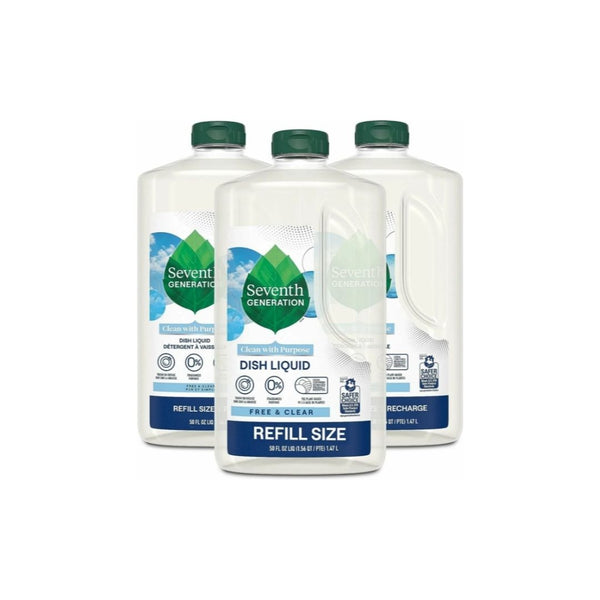 3 Bottles of Seventh Generation Hand Dish Wash Refill, Free & Clear