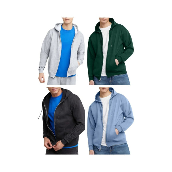 Hanes Men’s Full-Zip EcoSmart Fleece Hooded Sweatshirt