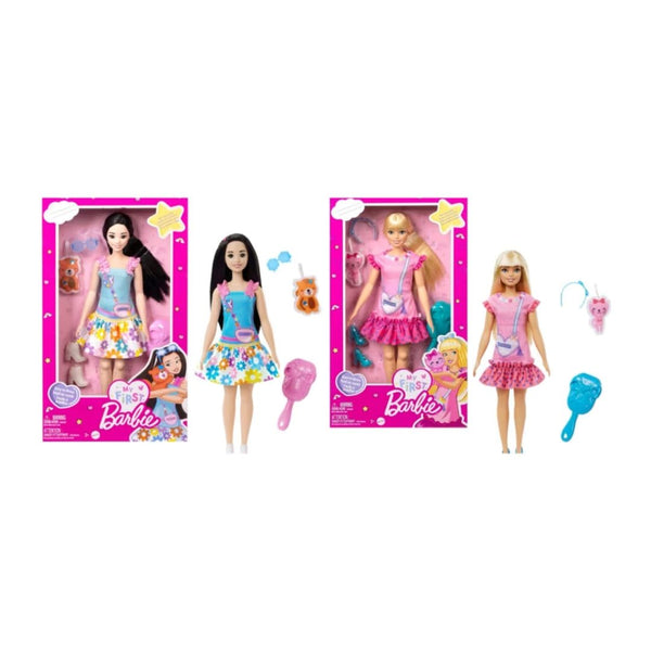 Barbie My First Barbie Preschool Doll with 13.5-inch Soft Posable Body & Accessories