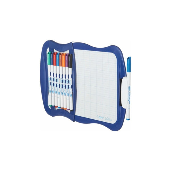 BIC Intensity Dry Erase Kit With 9 Dry Erase Markers and 1 Dual-Sided Dry Erase Board
