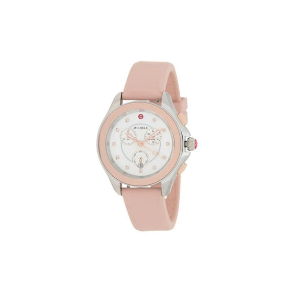 MICHELE Cape Chronograph Desert Rose Silicone Watch, 38mm