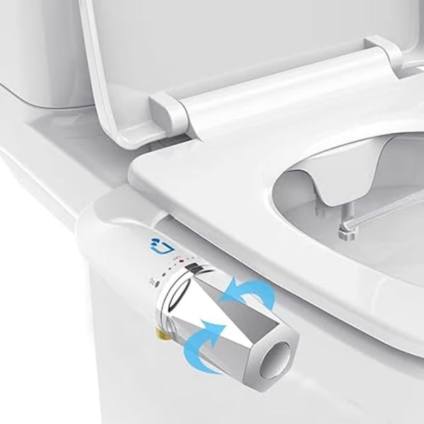 Bidet Toilet Seat Attachment with Non-Electric Dual Nozzle