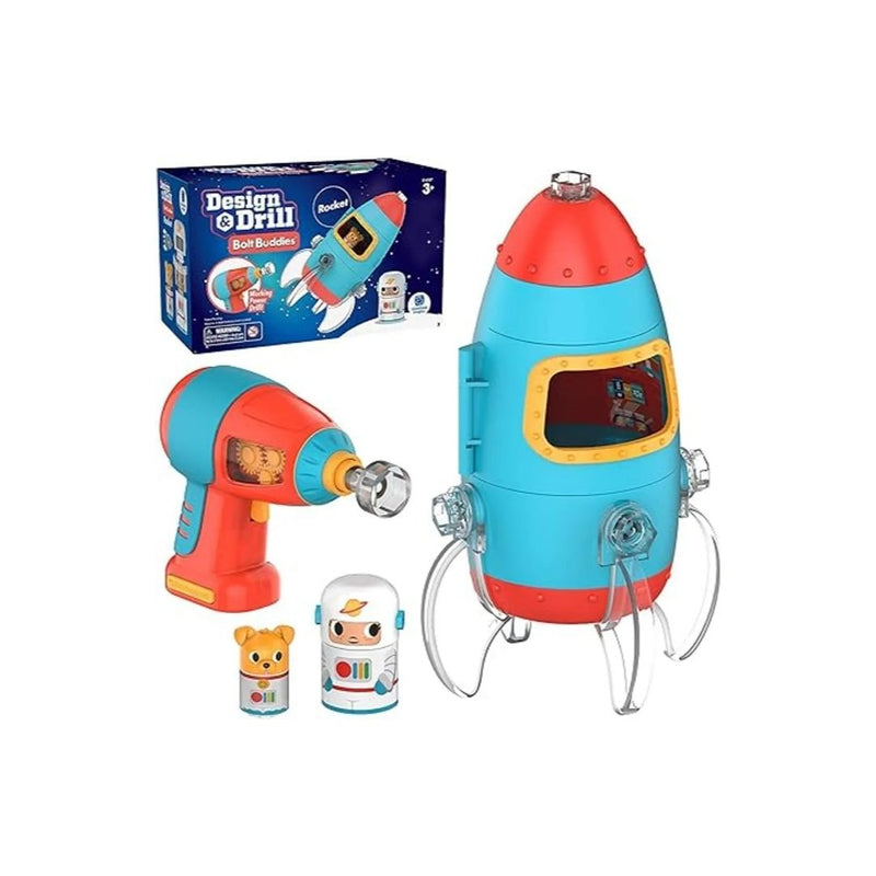 Educational Insights Design And Drill Bold Buddies Rocket Take Apart Toy With Drill