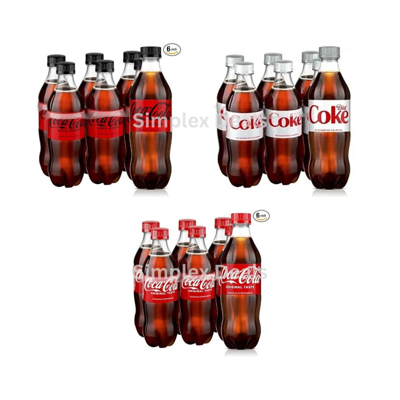 6 Pack Of Of 16.9oz Coca-Cola, Diet Coke, Or Coke Zero Sugar Bottles