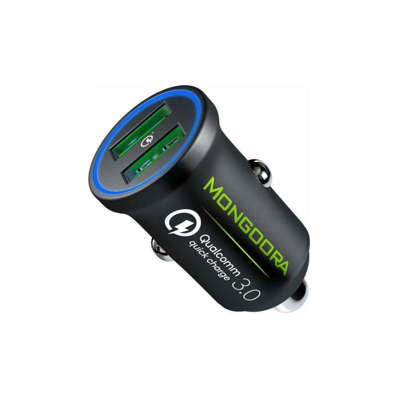 Mongoora Metal Portable 3.0 Car Charger with Dual USB Ports and Fast Charging Technology