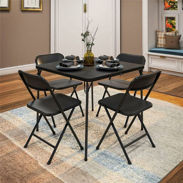 COSCO Indoor/Outdoor Solid Resin Folding Table & Chair Dining Set
