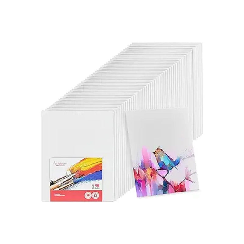 12-Pack Of 8 x 10 Inch Blank White Canvas Boards