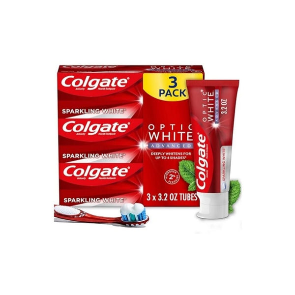 3-Pk Colgate Optic White Advanced Teeth Whitening Toothpaste