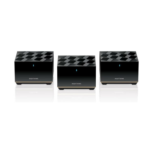 NETGEAR Nighthawk Tri-Band Whole Home Mesh WiFi 6E System (Router + 2 Satellite Extenders)