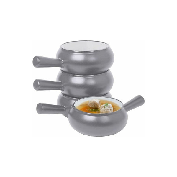 Set of 4 Bruntmor 17 Oz Round Ceramic Soup Bowl with Handle