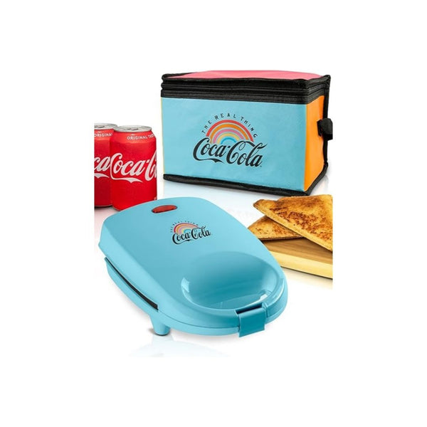 Nostalgia Coca-Cola Sandwich Maker with Beverage Cooler Bag