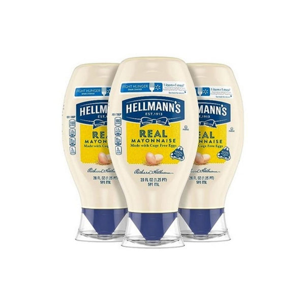 3 Count Hellmann’s Mayonnaise Squeeze Bottle