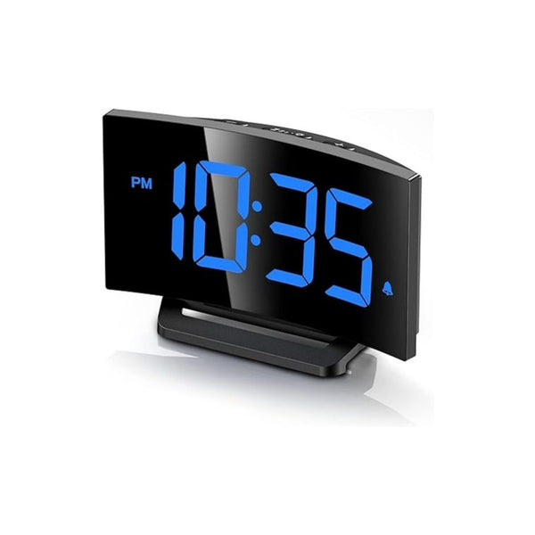 Modern Curved Design Digital Alarm Clock