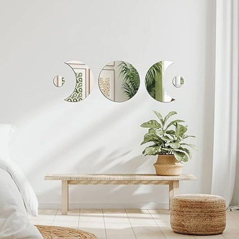 5-Pcs Americanflat Moon Phase Adhesive Mirror Set