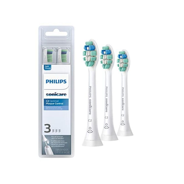 3 Pack Of Philips Sonicare Genuine C2 Optimal Plaque Control Toothbrush Heads