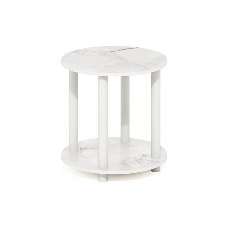 Furinno Turn-N-Tube 2-Tier Round Wooden End Table