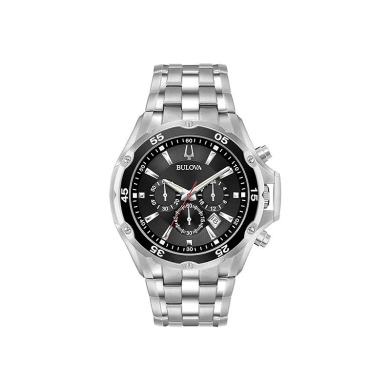 Bulova Men's Classic Sport Stainless Steel 6-Hand Chronograph Quartz Watch