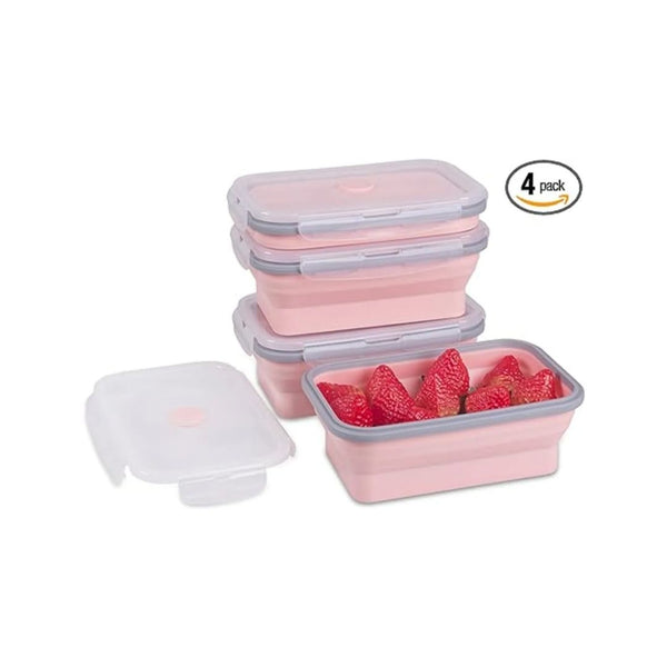 Set of 4 Collapsible Food Storage Containers with Airtight Lid