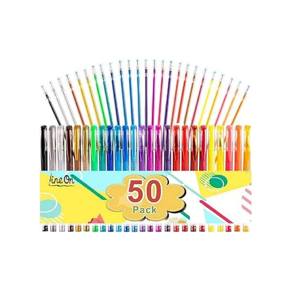 50 Pack Gel Pen Set 25 Colored Gel Pen with 25 Refills