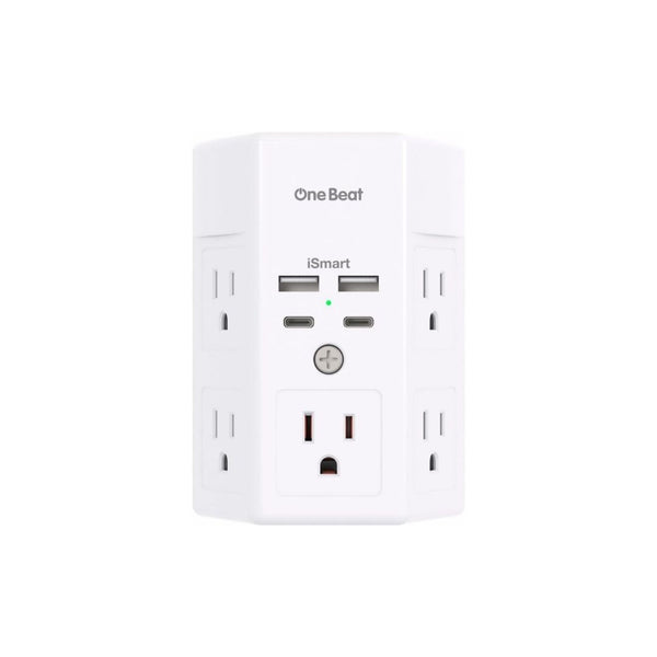 One Beat Multi Plug Outlet Surge Protector, 5 Outlets with 4 USB Ports