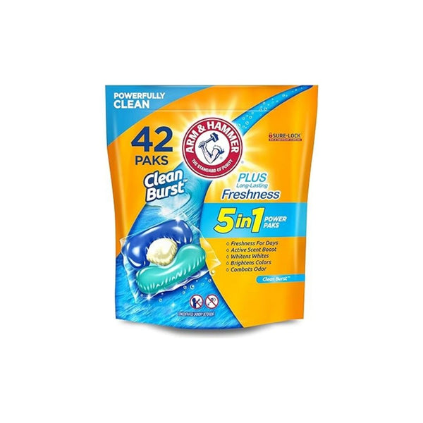 42-Ct Arm & Hammer Clean Burst 5-in-1 Laundry Detergent Power Paks