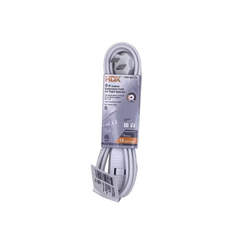 6 ft. 16/2 Light Duty Indoor Tight Space Extension Cord