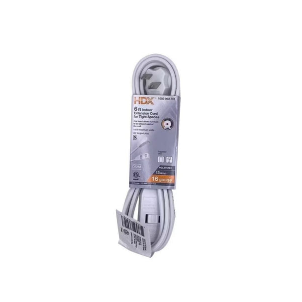6 ft. 16/2 Light Duty Indoor Tight Space Extension Cord