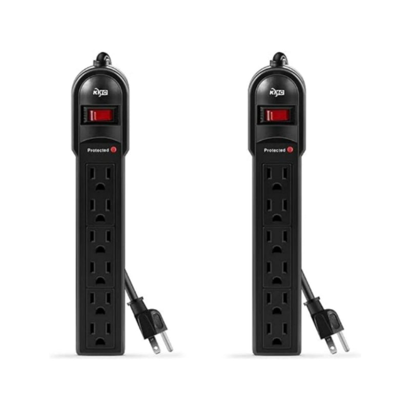 2-Pack 6-Outlet Surge Protector Power Strip