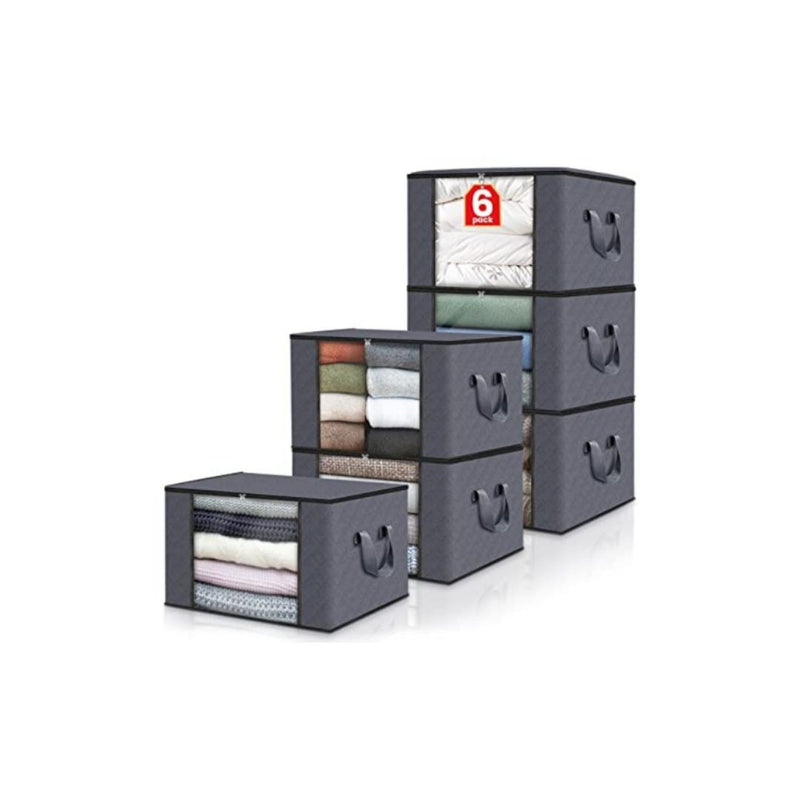 6 Pack Of Foldable Closet Storage Containers