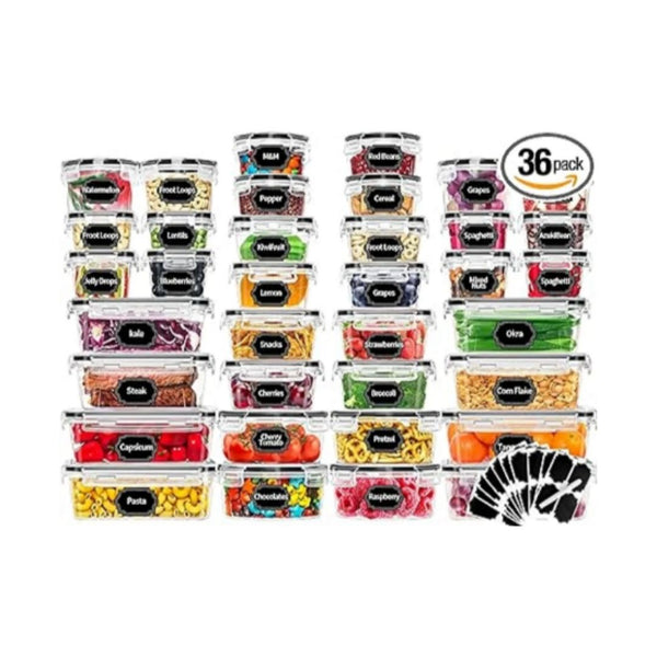 72 Piece Food Storage Containers Set