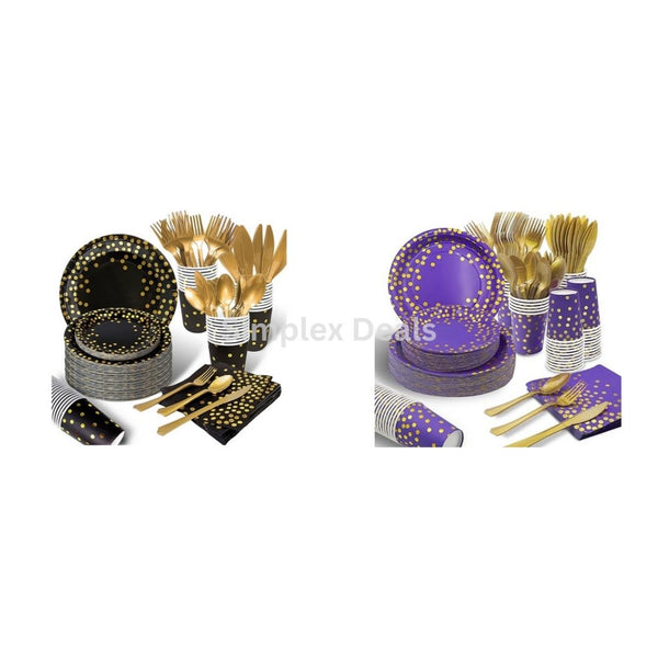 350 Piece Disposable Party Dinnerware Set (2 Colors)