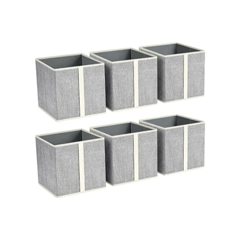 6 Pack Closet Storage Bins with Vertical Handle