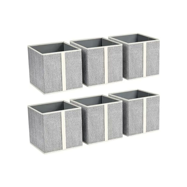 6 Pack Closet Storage Bins with Vertical Handle