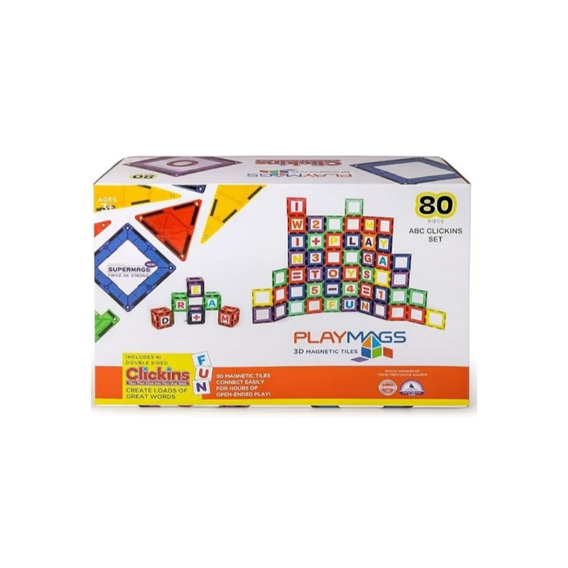 Playmags 32 6 Piece Set: Now with Stronger Magnets, Sturdy, Super Durable with Vivid Clear Color Tiles. 6 piece Clickins Accessories to Enhance your Creativity - Toys 4 U
