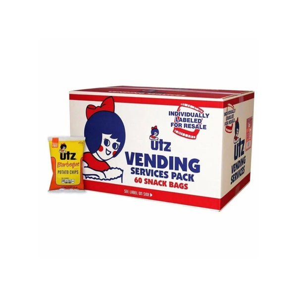 60 Count Utz Potato Chips, Barbeque, 1 oz. Bags