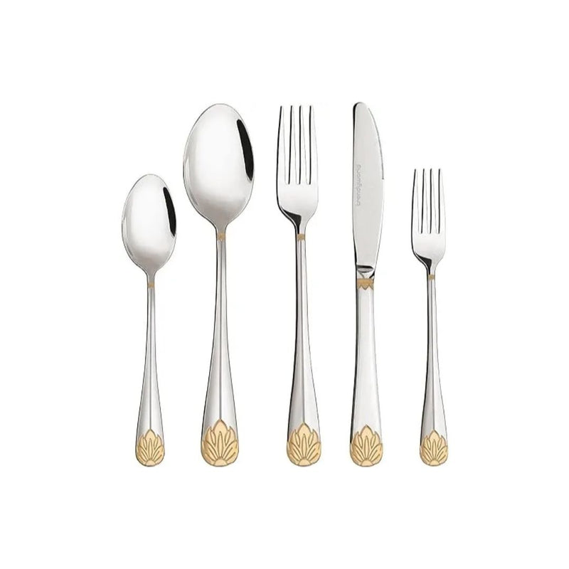 Limited Edition 30-Piece Silverware Set with Gold Accents